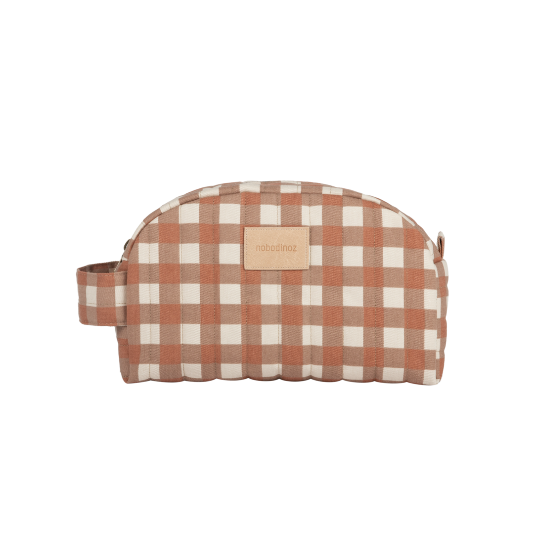 Nobodinoz-Hyde Park Vanity Case - Terracotta Checks