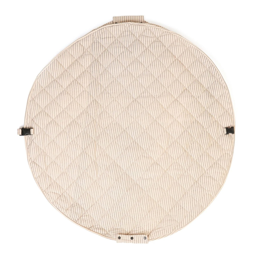 Play & Go - Soft Organic Playmat - Blue Stripes - Mabel & Fox