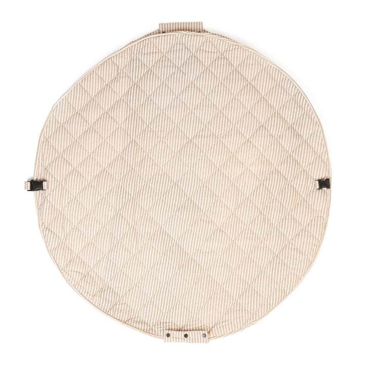 Play & Go - Soft Organic Playmat - Blue Stripes - Mabel & Fox