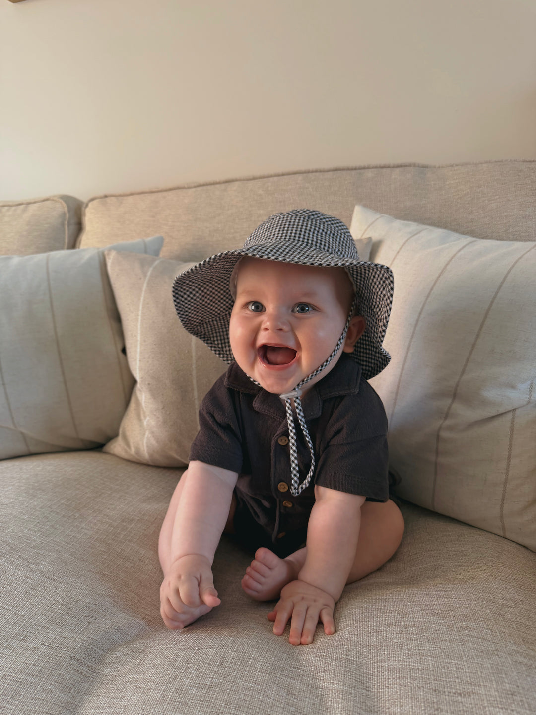 Mabel & Fox - Gingham Sun Hat - Black