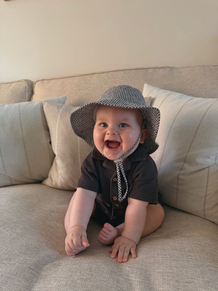 Mabel & Fox - Gingham Sun Hat - Black