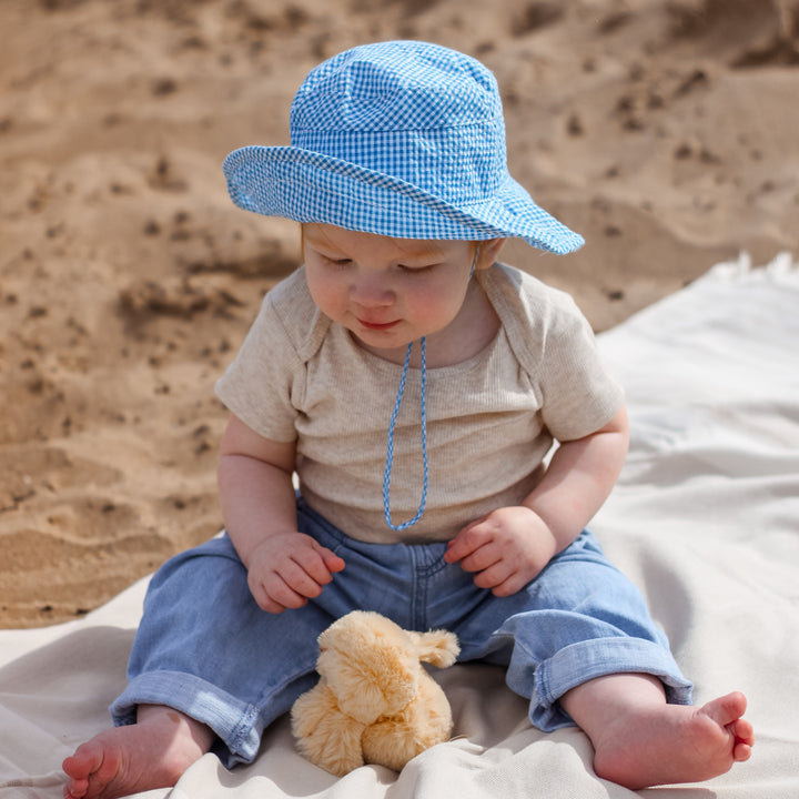 Mabel & Fox - Gingham Sun Hat - Blue