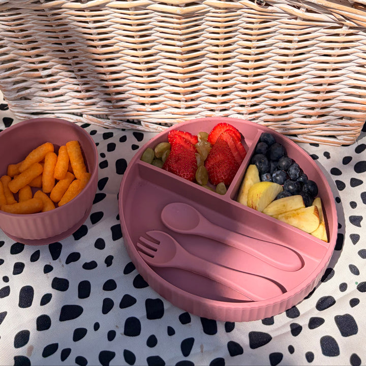 Mabel & Fox - Silicone Spoon & Fork Set - Pink