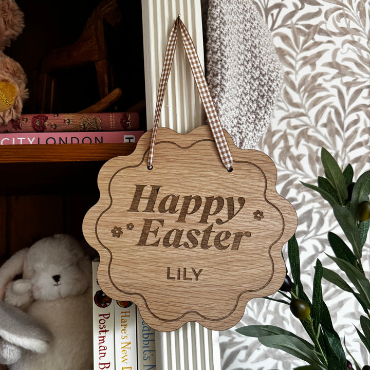 Mabel & Fox - Personalised Wooden Sign - Happy Easter - Mabel & Fox