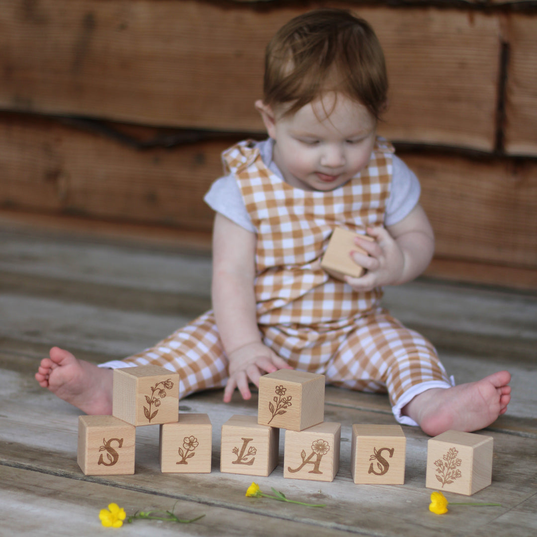 Mabel & Fox - 4 Pcs Wooden Block Set - Wildflower - Mabel & Fox
