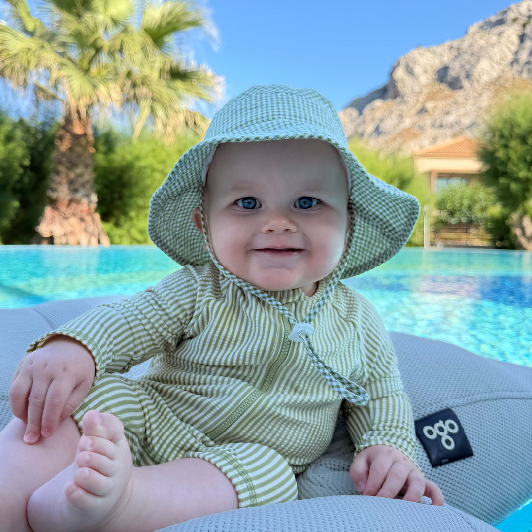 Mabel & Fox - Gingham Sun Hat - Sage