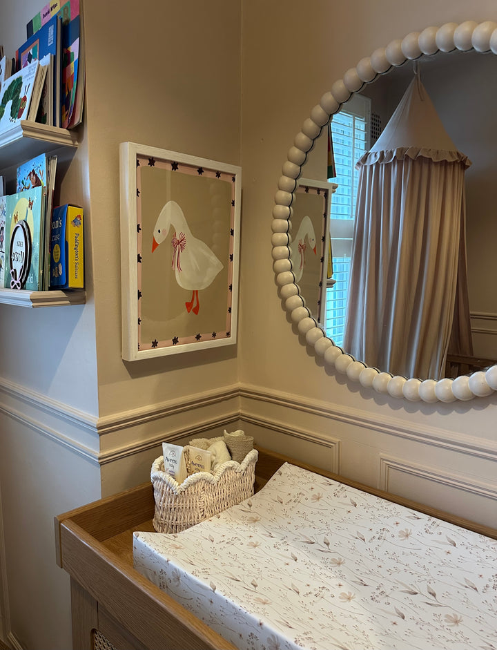 Mabel & Fox - Wedge Baby Changing Mat - Natural Wildflowers - Mabel & Fox