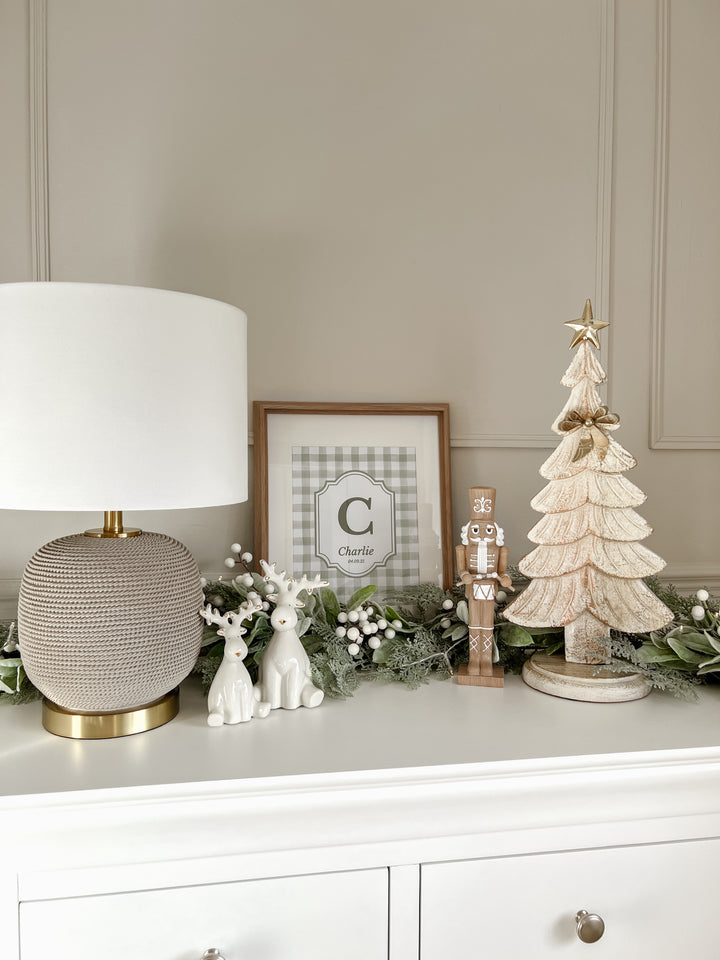 Mabel & Fox - Personalised Art Print - Sage Gingham