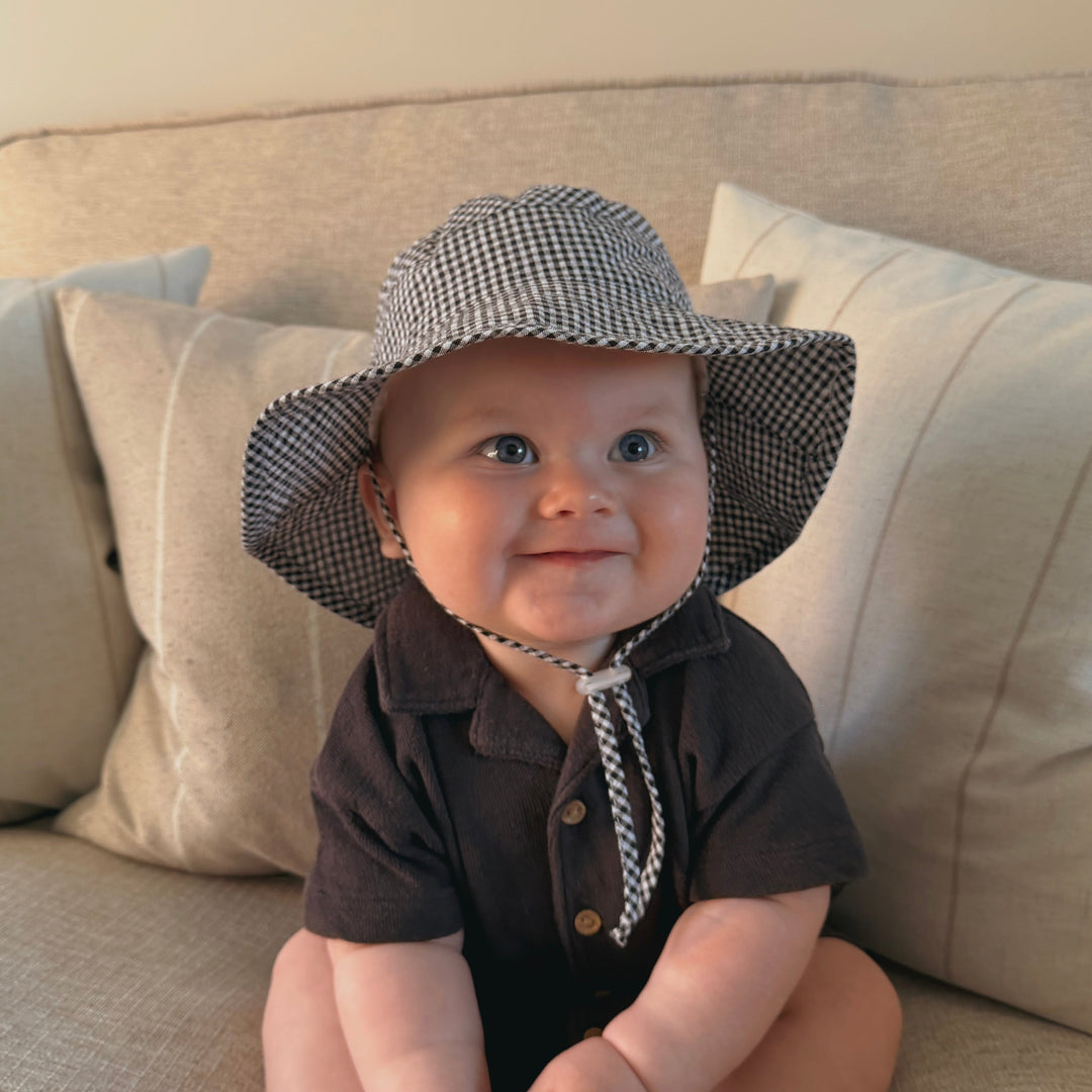Mabel & Fox - Gingham Sun Hat - Black