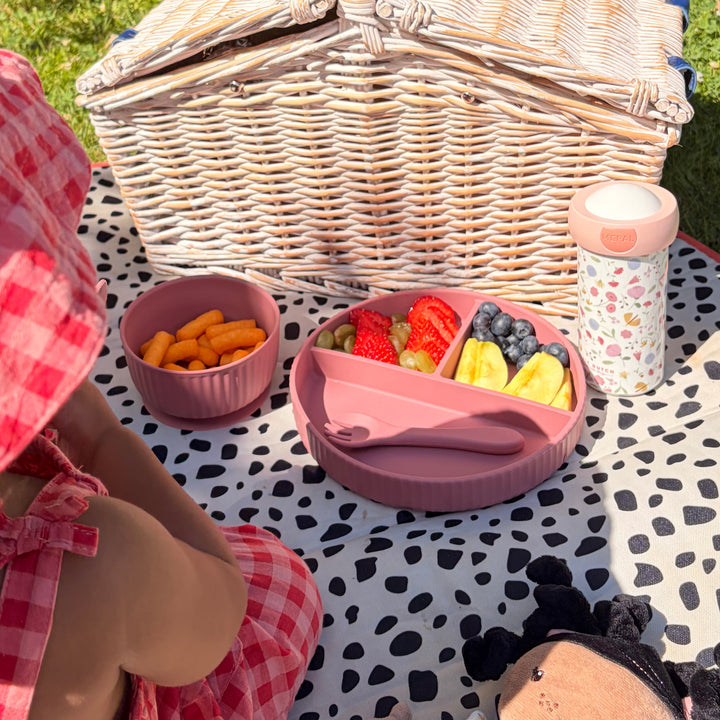 Mabel & Fox - Silicone Spoon & Fork Set - Pink