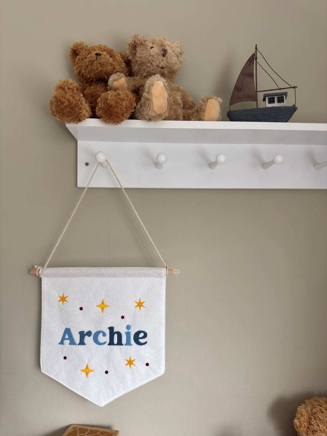 Mabel & Fox - Personalised Felt Flag - Starburst - Mabel & Fox