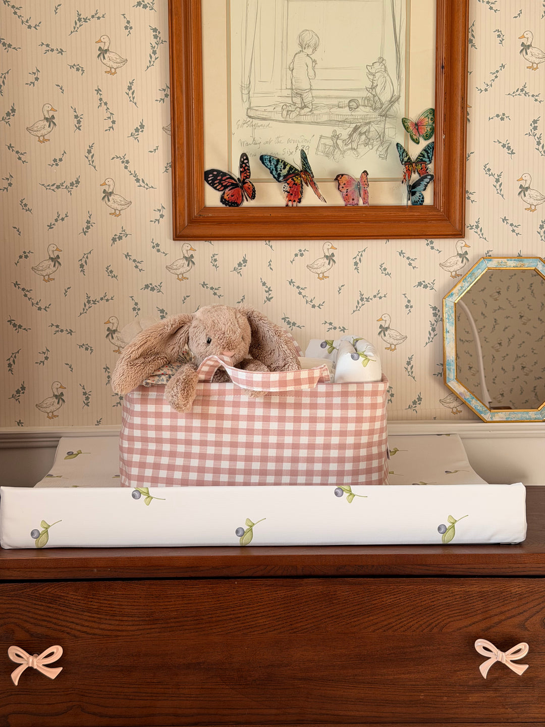 Mabel & Fox - Wedge Baby Changing Mat - Berry Cute