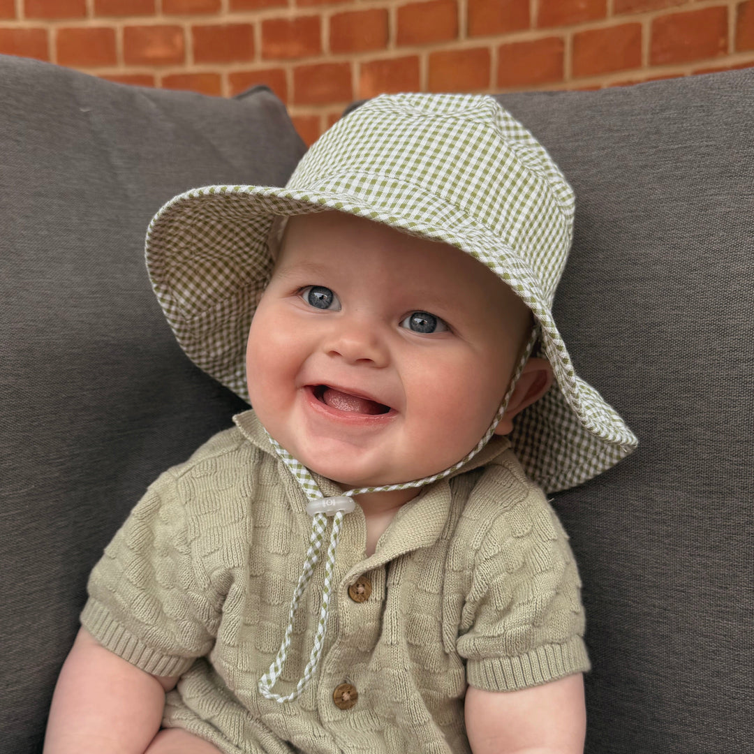Mabel & Fox - Gingham Sun Hat - Sage