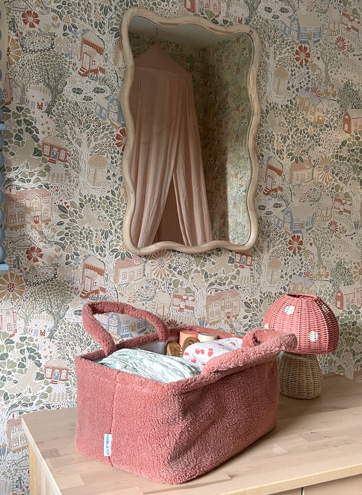 Mabel & Fox - Teddy Nappy Caddy - Rose Pink