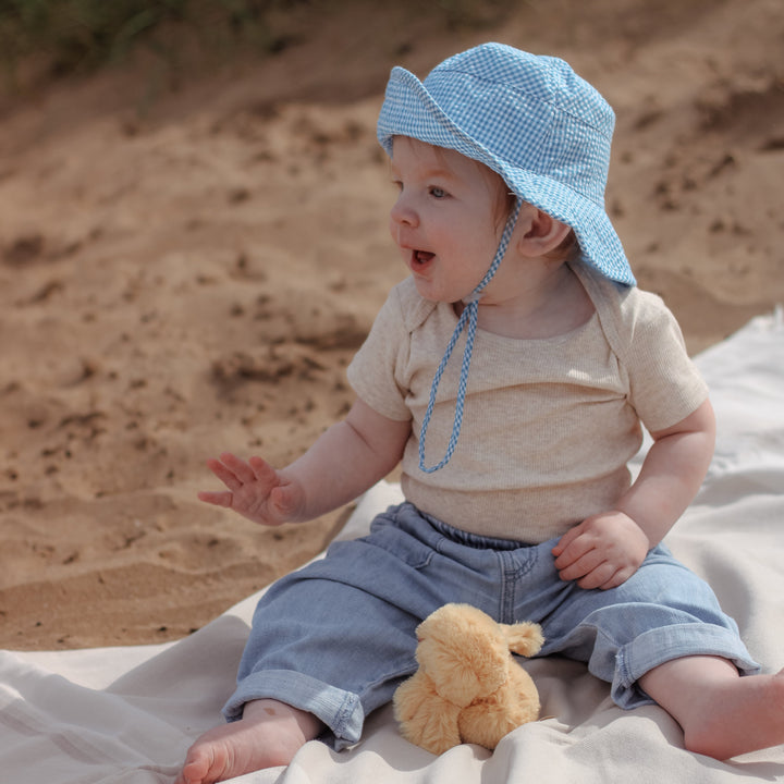 Mabel & Fox - Gingham Sun Hat - Blue