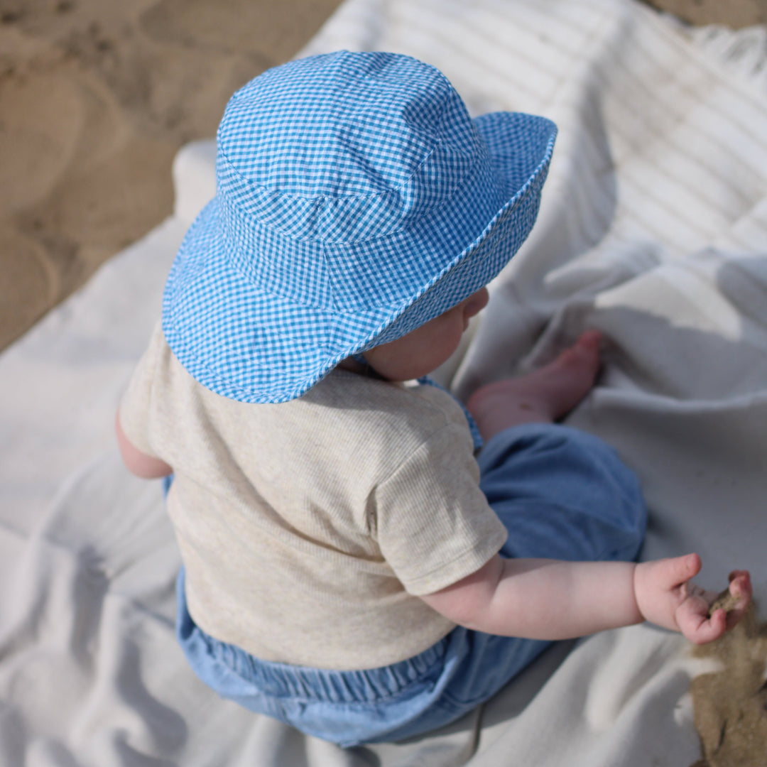 Mabel & Fox - Gingham Sun Hat - Blue