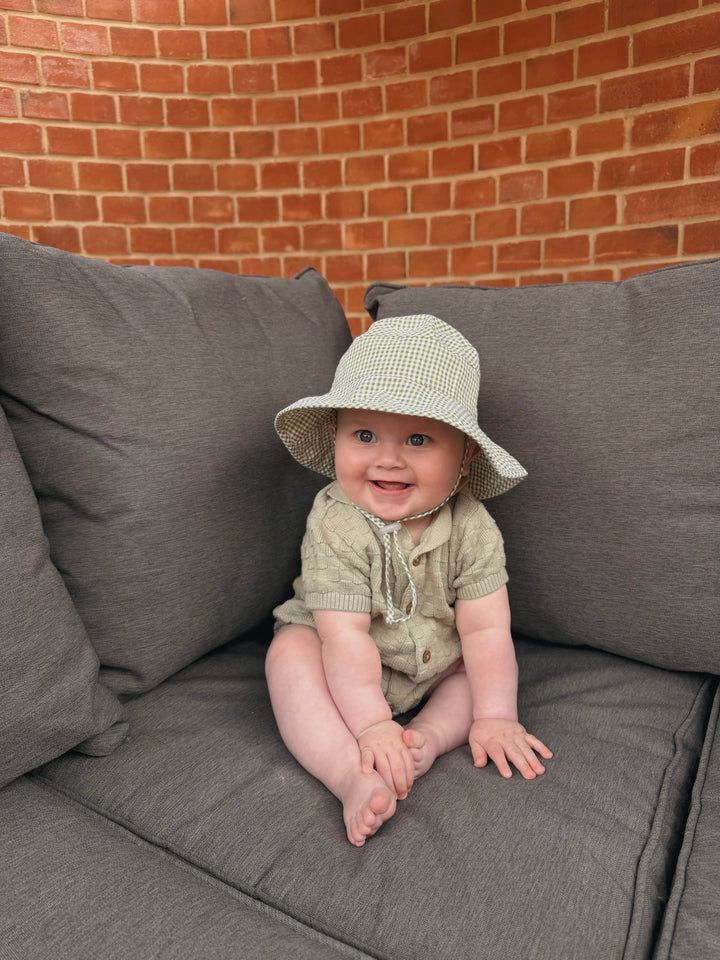Mabel & Fox - Gingham Sun Hat - Sage