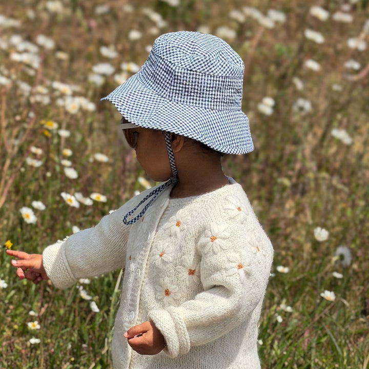 Mabel & Fox - Gingham Sun Hat - Black - Mabel & Fox