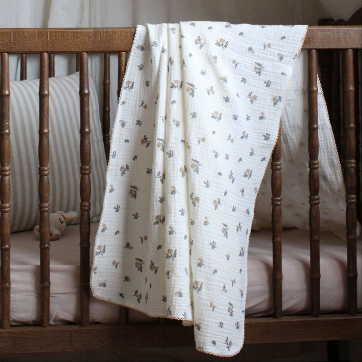 Mabel & Fox - Baby Muslin Cotton Blanket - Rosebud