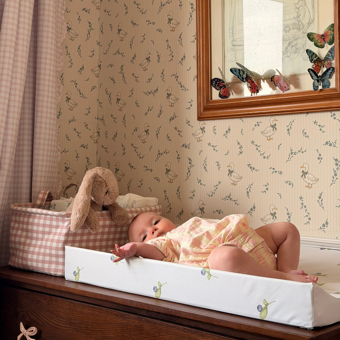 Mabel & Fox - Gingham Nappy Caddy - Pink