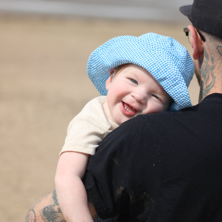 Mabel & Fox - Gingham Sun Hat - Blue