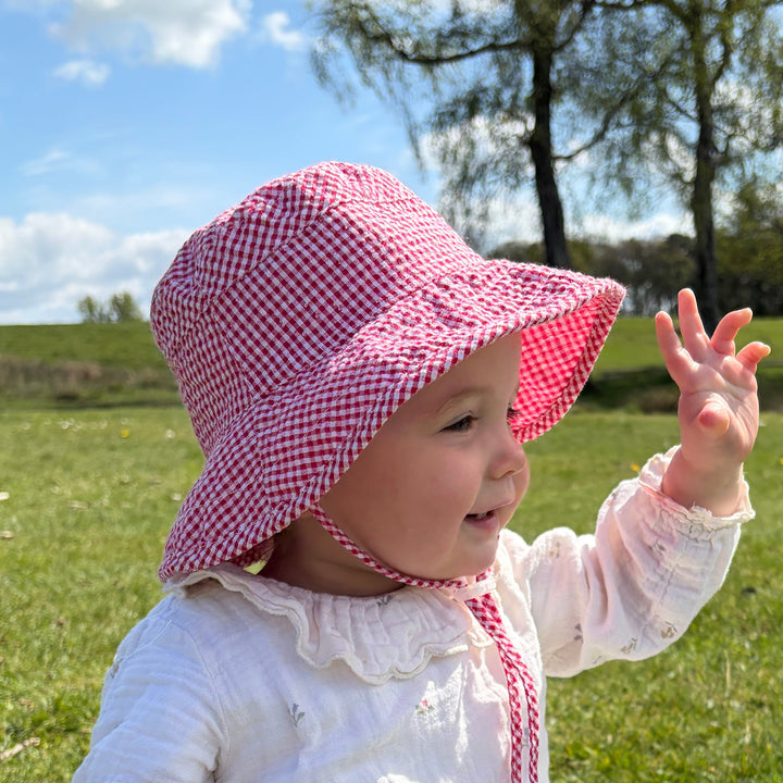 Mabel & Fox - Gingham Sun Hat - Red - Mabel & Fox