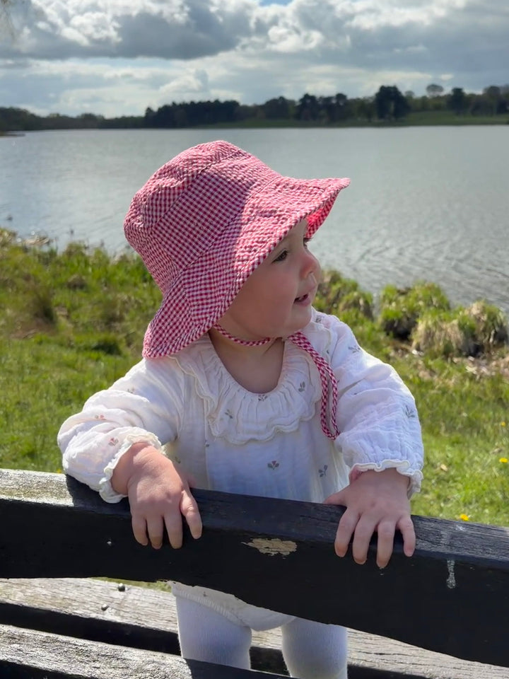 Mabel & Fox - Gingham Sun Hat - Red - Mabel & Fox