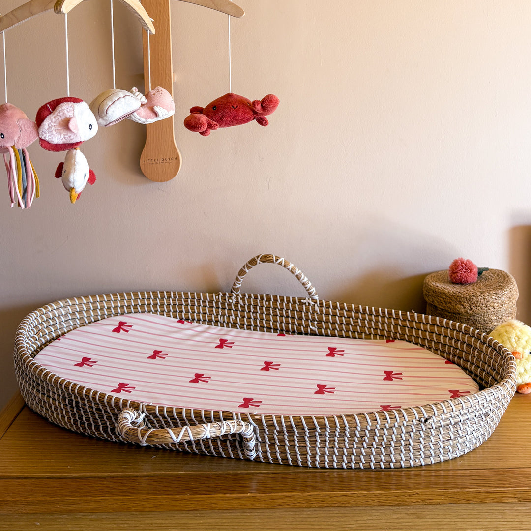 Mabel & Fox - Basket Changing Mat - Bow Cute