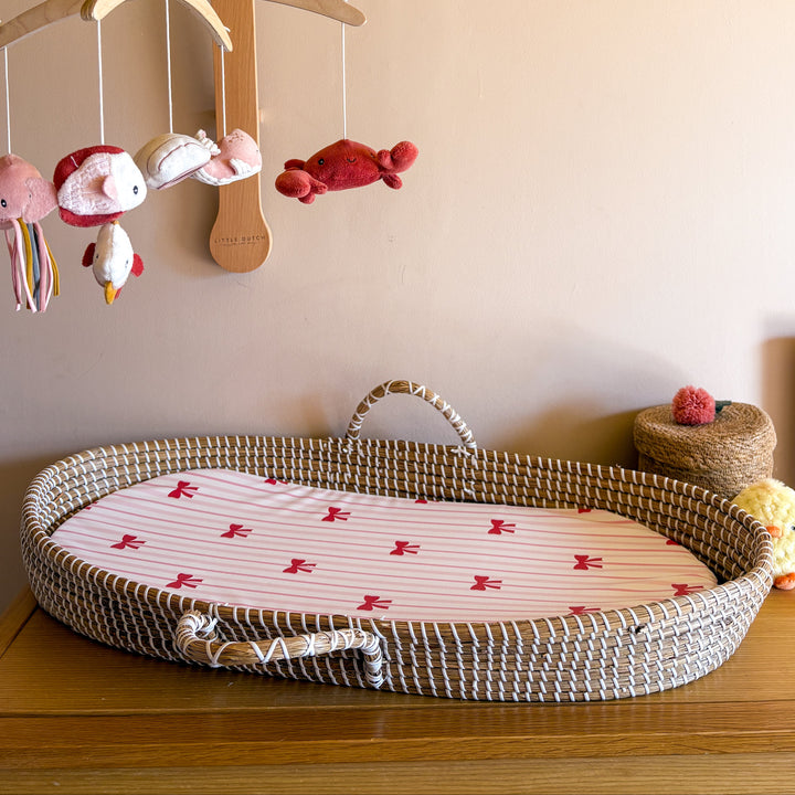 Mabel & Fox - Basket Changing Mat - Bow Cute