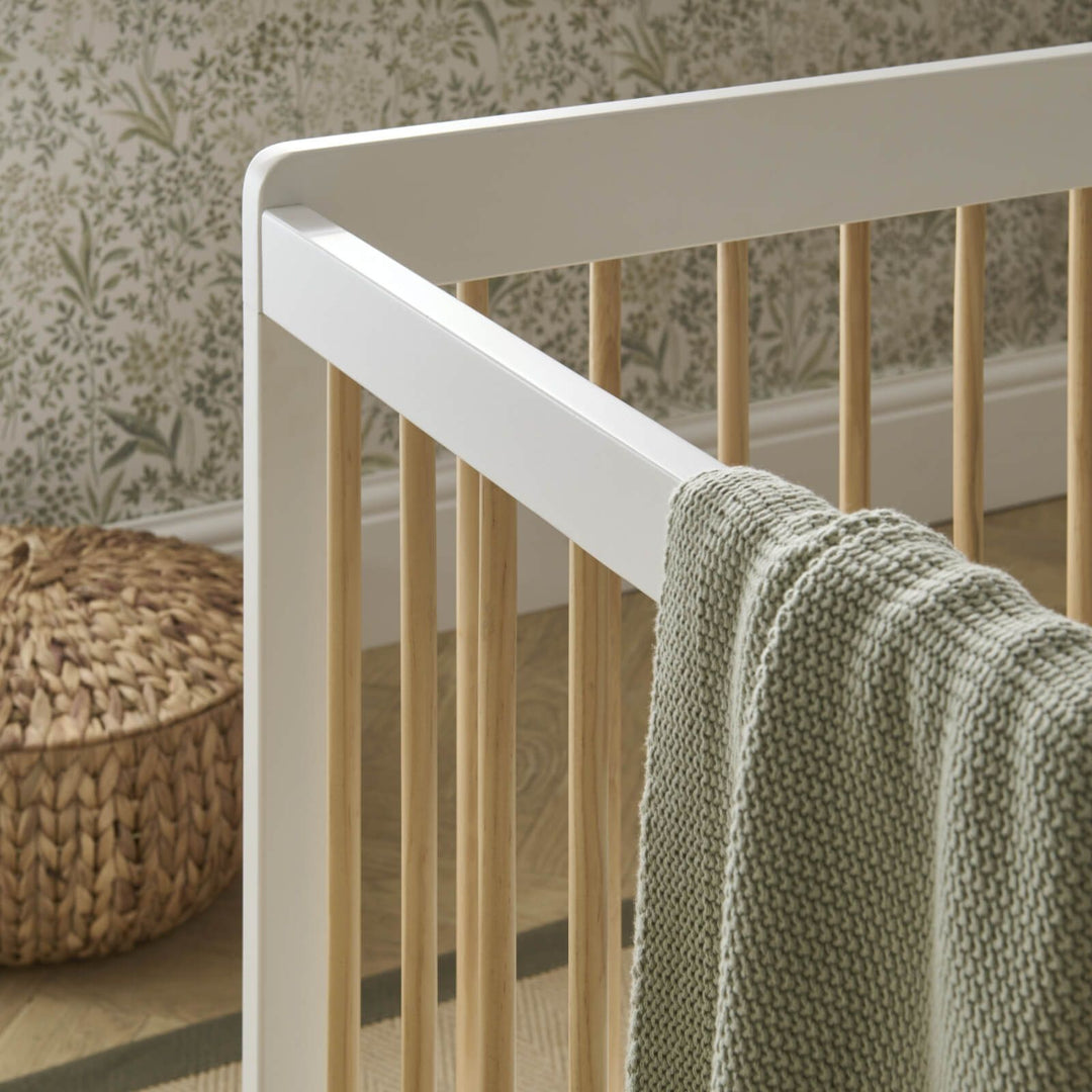 CuddleCo - Nola Cot Bed - White & Natural