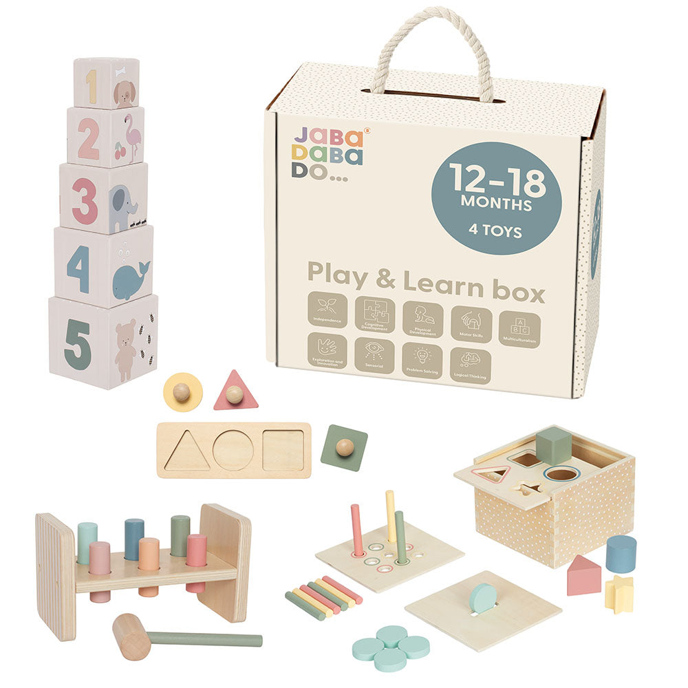 Jabadabado - Play and Learn Box - 12-18 Months - Mabel & Fox