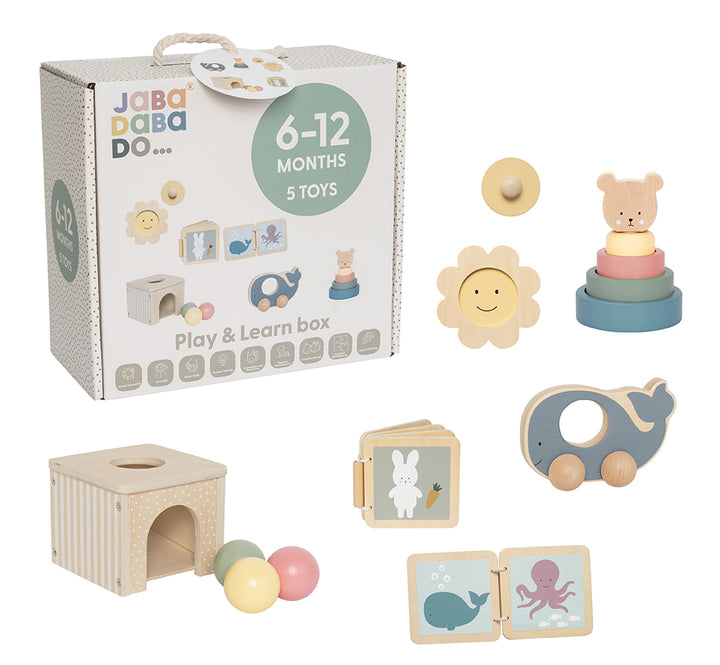 Jabadabado - Play and Learn Box - 6-12 Months - Mabel & Fox