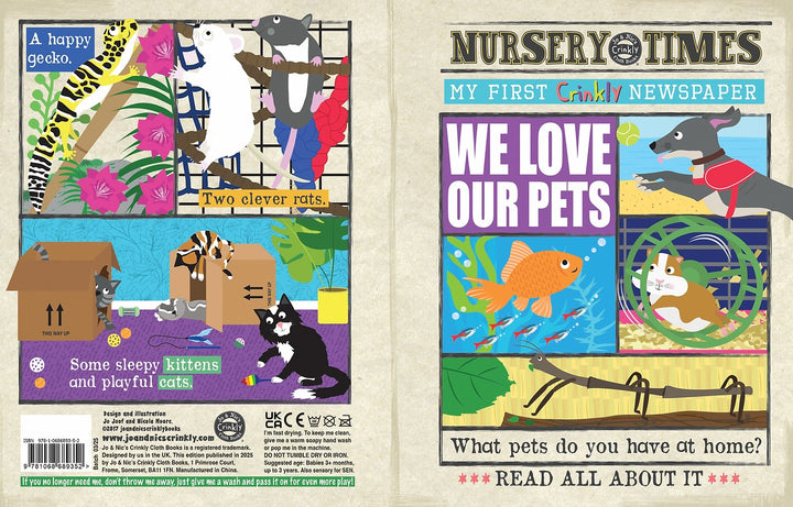 Jo & Nic's Crinkly Cloth Books - We Love Our Pets - Mabel & Fox