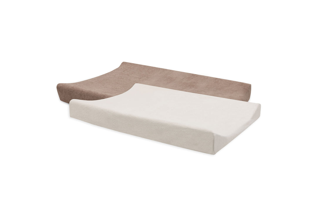 Jollein - Changing Mat Cover Terry 50x70cm - Milky Coffee/Ivory - 2 Pack - Mabel & Fox