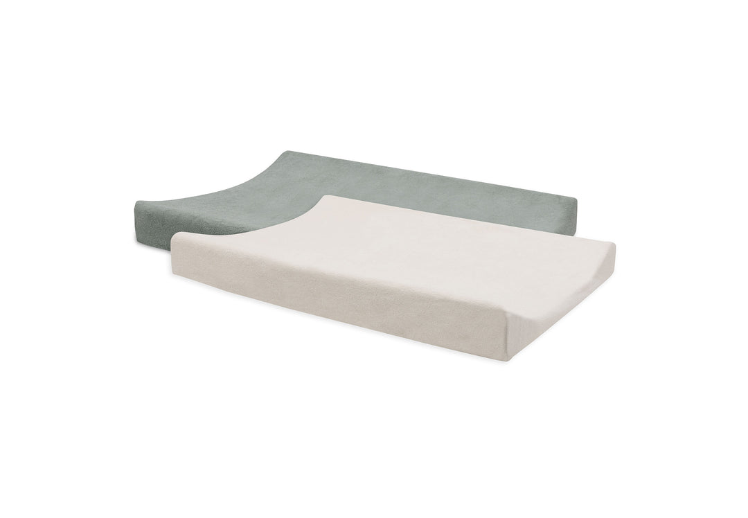 Jollein - Changing Mat Cover Terry 50x70cm - Sea Green/Ivory - 2 Pack - Mabel & Fox