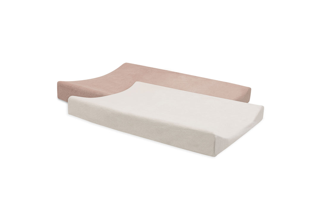Jollein - Changing Mat Cover Terry 50x70cm - Wild Rose/Ivory - 2 Pack - Mabel & Fox