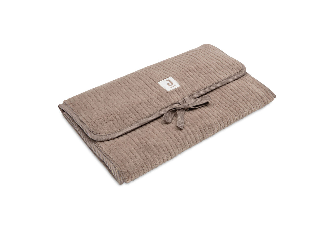 Jollein - Changing Pad With Storage Pockets - Cloudy Rib - Milky Coffee - Mabel & Fox