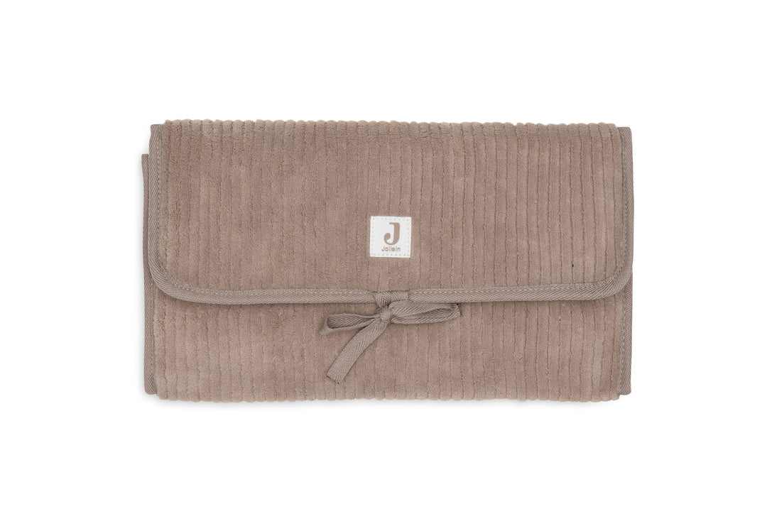 Jollein - Changing Pad With Storage Pockets - Cloudy Rib - Milky Coffee - Mabel & Fox