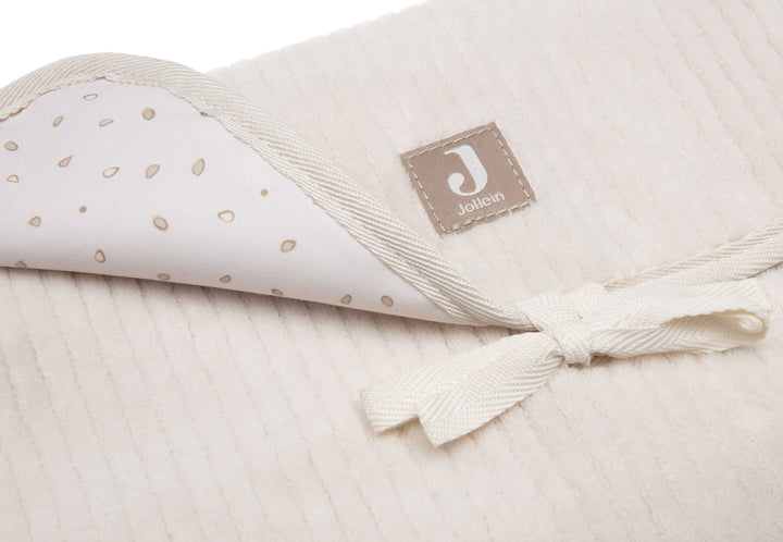 Jollein - Changing Pad With Storage Pockets - Cloudy Rib - Oatmeal - Mabel & Fox