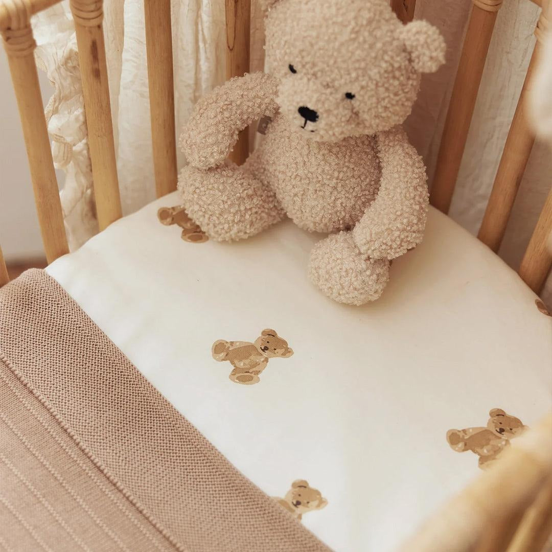 Jollein -  Fitted Sheet 70x140cm - Teddy Bear - Mabel & Fox