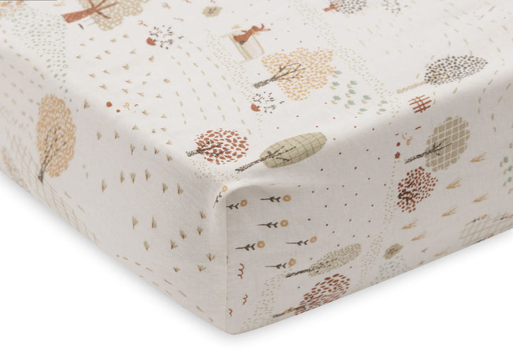 Jollein - Fitted Sheet Jersey 70/75x140/150cm - Tiny Park - Mabel & Fox