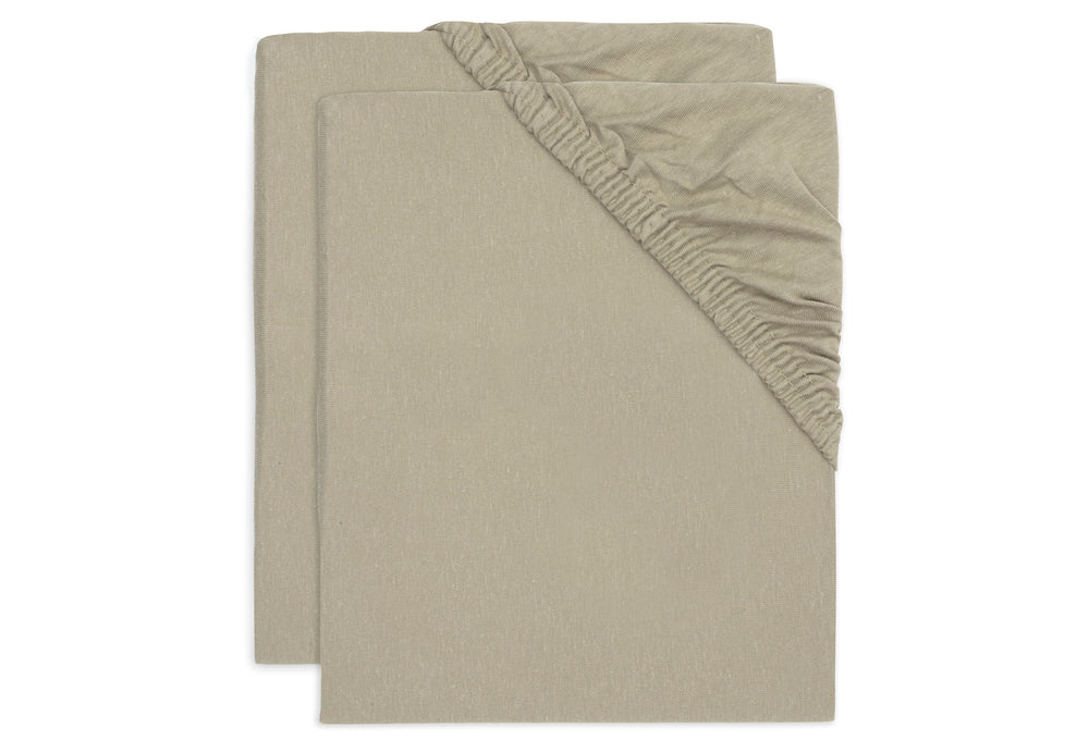 Jollein - Jersey Fitted Sheet 60 x 120cm - Olive Green (2 pack) - Mabel & Fox