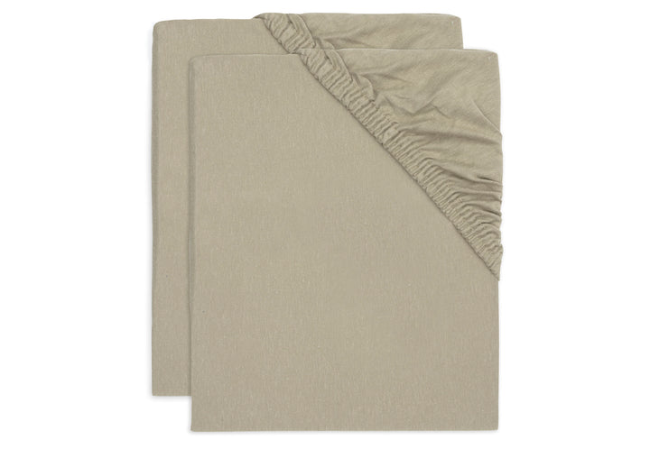 Jollein - Jersey Fitted Sheet 60 x 120cm - Olive Green (2 pack) - Mabel & Fox