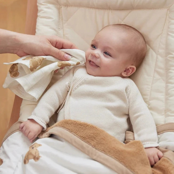 Jollein - Muslin Mouth Cloth - Teddy Bear (3 Pack) - Mabel & Fox