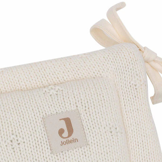 Jollein - Playpen Bumper-  Cosy Knit - Ivory - 183 x 30 cm - Mabel & Fox