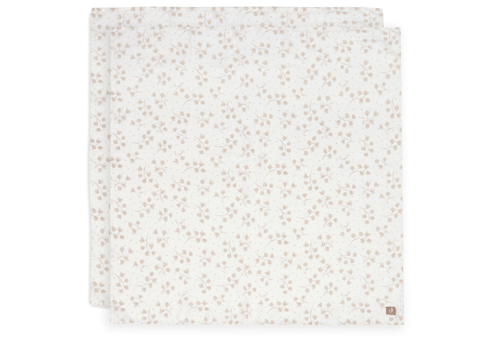 Jollein - Swaddle Muslin - 115x115cm - Leafy  Dreams - (2 pack) - Mabel & Fox