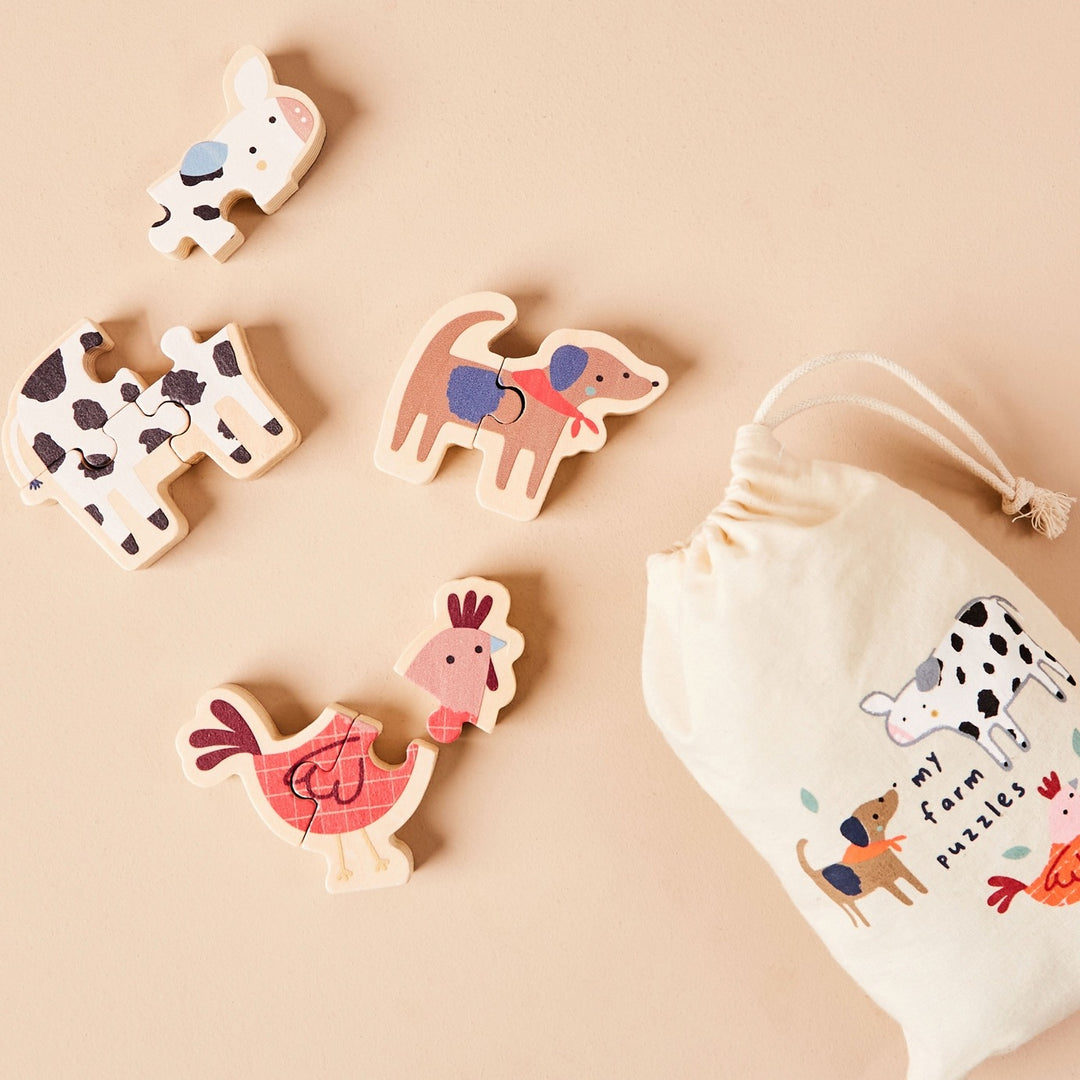 Just Bee Kids - Puzzle - Set Of Farm Animals - Mabel & Fox