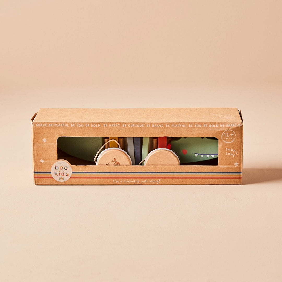 Just Bee Kids -  Wooden Crocodile Pull Along Toy - Mabel & Fox