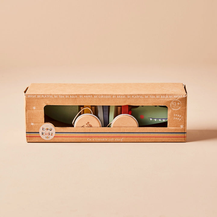 Just Bee Kids -  Wooden Crocodile Pull Along Toy - Mabel & Fox