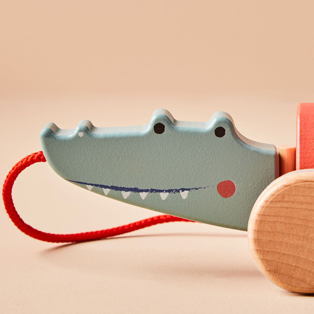 Just Bee Kids -  Wooden Crocodile Pull Along Toy - Mabel & Fox